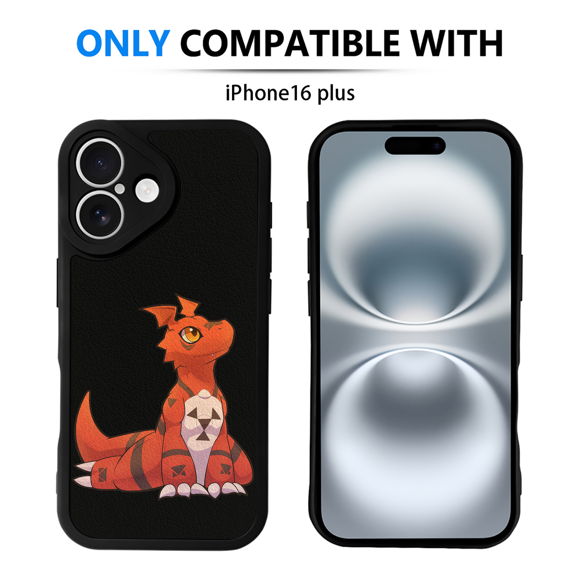 （画像用） Digimon デジタルモンスター/デジモン 【iPhone 16シリーズ対応】シリコンスマホケース（レザー調） 材質：シリコン